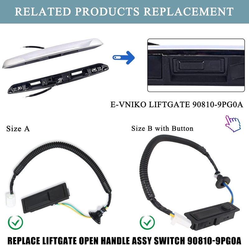 E-Vniko Rear Liftgate Trunk Open Release Switch Compatible for Nissan Pathfinder 2014-2019 Replace Tailgate Lid Switch 25380-3JA0A - Image 3
